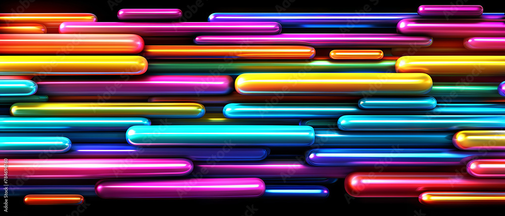 Vibrant Neon Tubes Wallpaper with Colorful Abstract Design