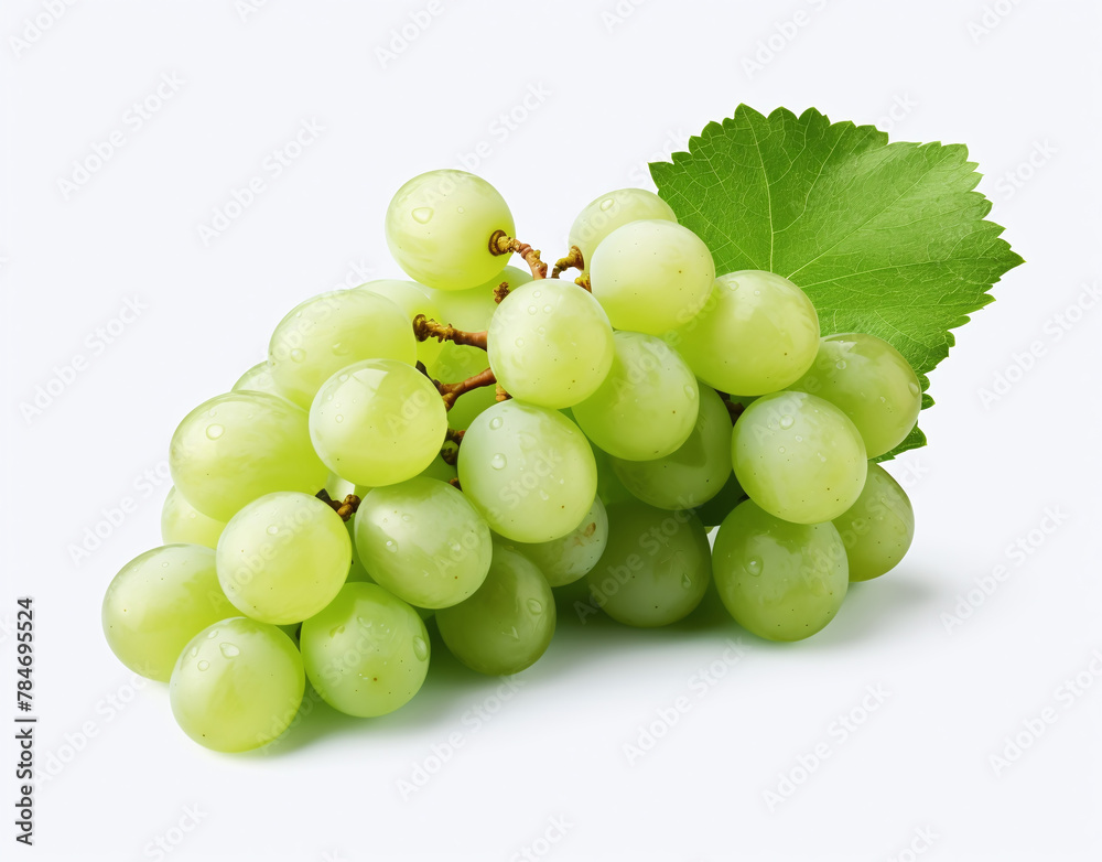 A white grape isolated on a white background A white grape isolated on a white background