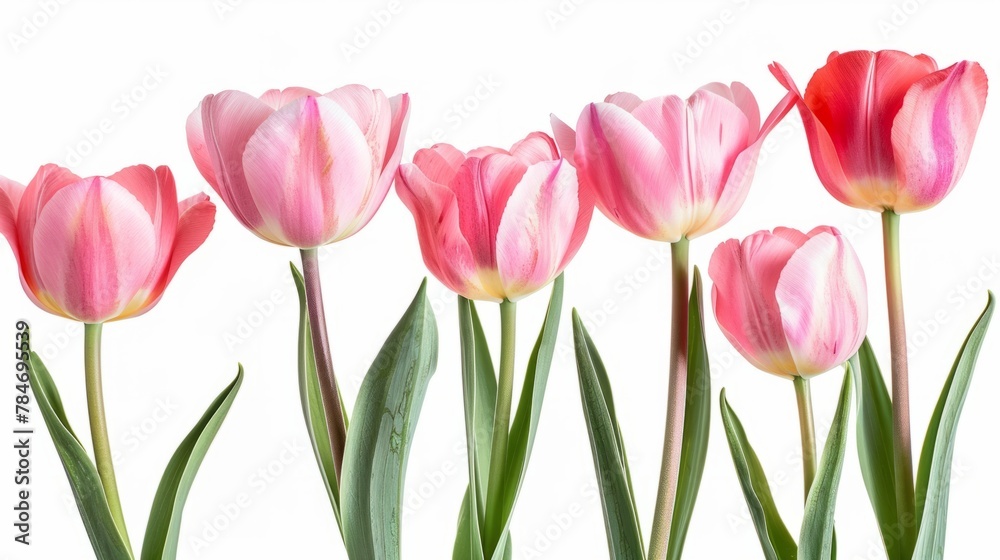tulips on white background generative ai tulips on white background generative ai