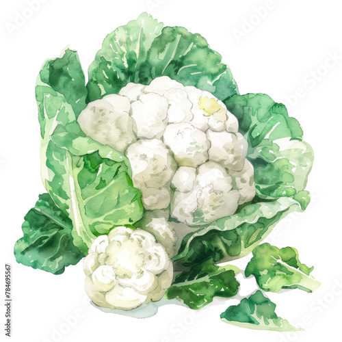 vegetable - reasons cauliflower has gained popularity .Fresh.cauliflower.illustration ,.watercolor.