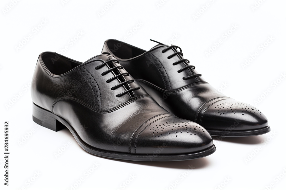 Black shoes for men isolated on a white background