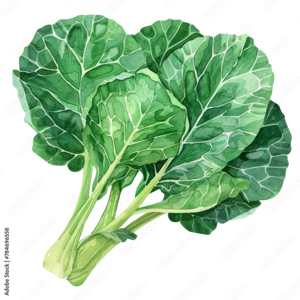 Fototapeta premium vegetable - Tasty.Collard greens.illustration ,.watercolor