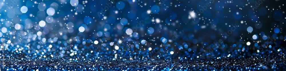 Sparkling Blue Bokeh Lights Background for Elegant Designs
