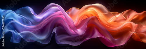 Vibrant Abstract Waves in Blue, Purple, Orange, and Red Colors