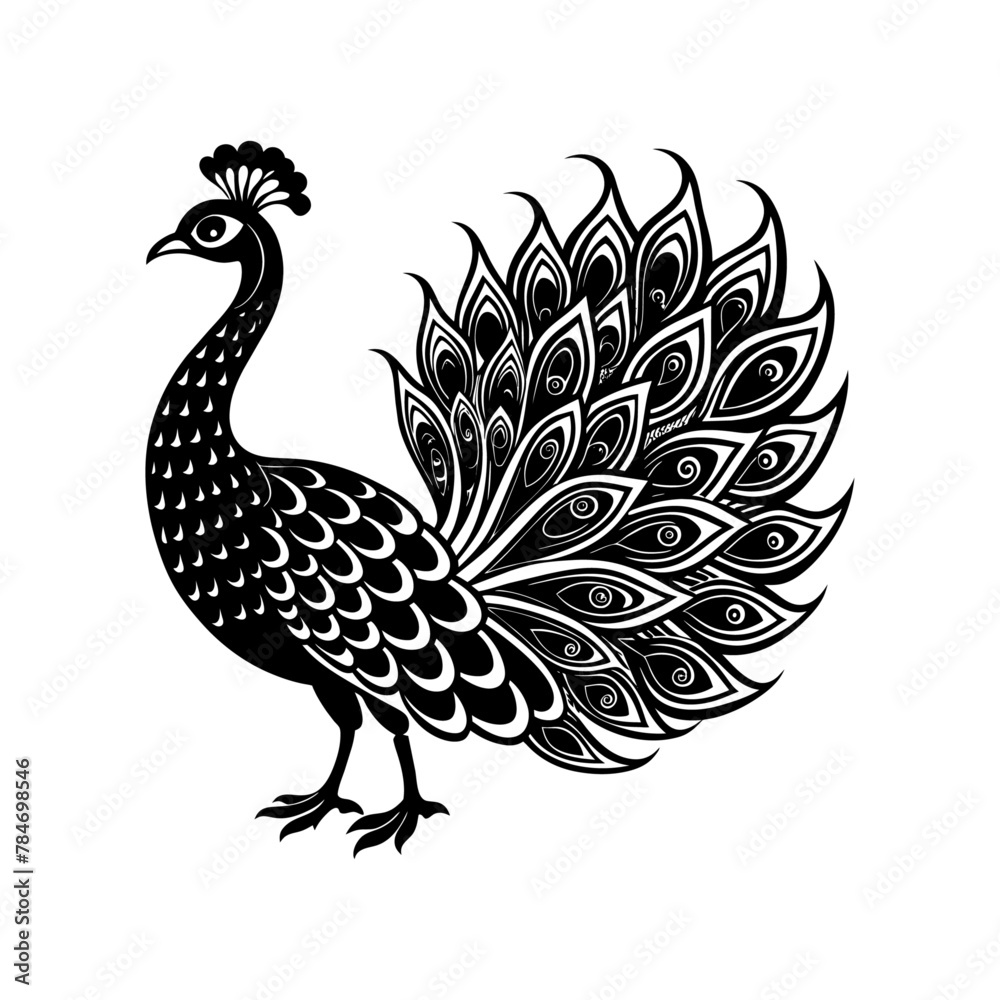Fototapeta premium Bird Animal silhouette, white background
