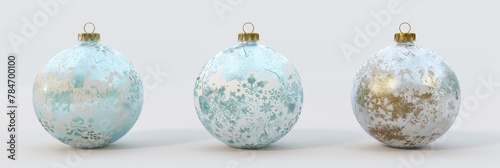 Christmas Bauble, Baubles on Solid tone Surface. A panoramic image showcasing baubles in vibrant colored tones reflecting a wintry setting placed on a solid surface, creating a cozy holiday scene