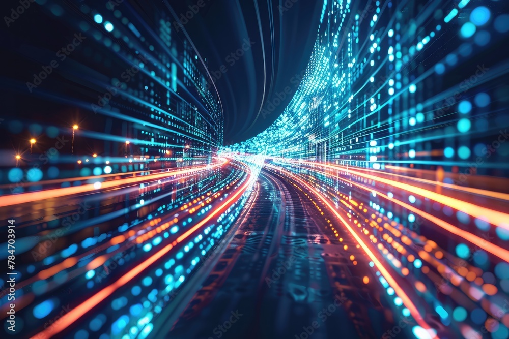 Visual representation of an abstract technology background illustrating high-speed global data transfer, ultra-fast broadband, and connection. The artwork suggests digital cyber tech motion. Visual representation of an abstract technology background illustrating high-speed global data transfer, ultra-fast broadband, and connection. The artwork suggests digital cyber tech motion.