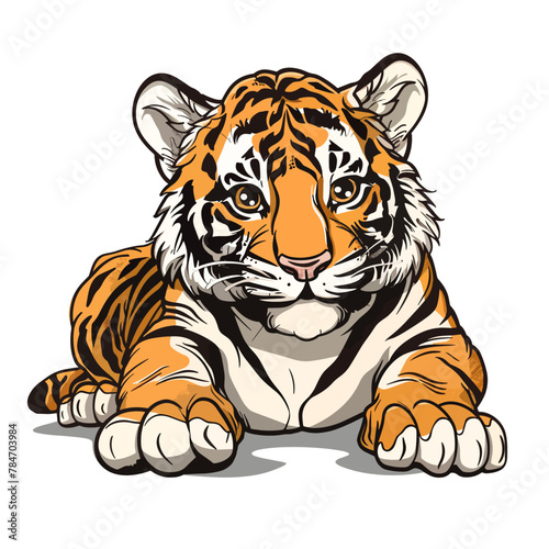 Tiger on a white background  vector illustration  eps 10
