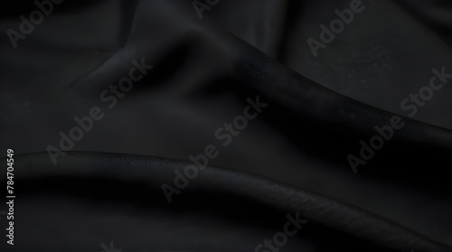 Close Up polyester fabric texture of black athletic .Generative AI