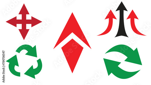 set of arrows, Flat Direction vectors icons