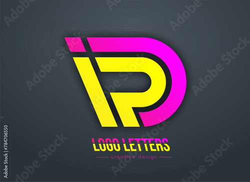The design of the letters D and R. A logo template for a business card, corporate design, recognizable element of a brand or corporation. The idea of thematic creativity