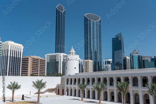Qasr Al Hosn and new skyscrapers behind  photo