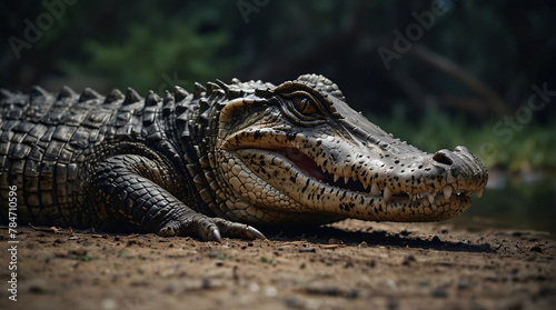 American alligator along the river