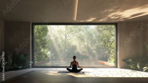 Serene Meditation in a Forest Retreat