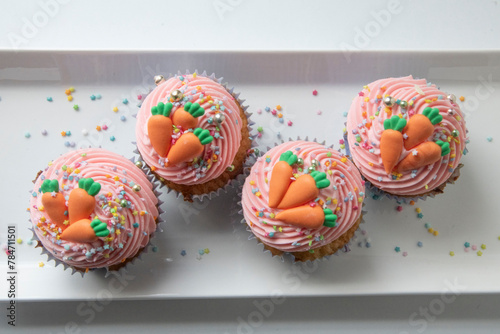 easter cupcake with carrot