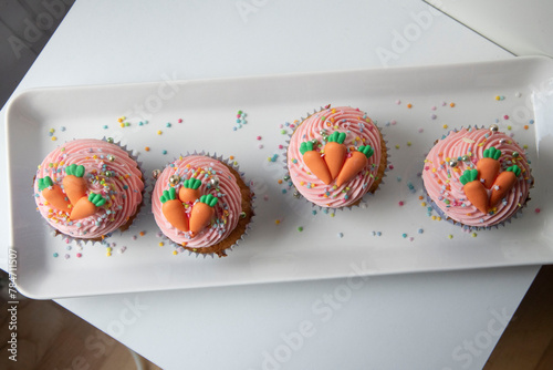 easter cupcake with carrots