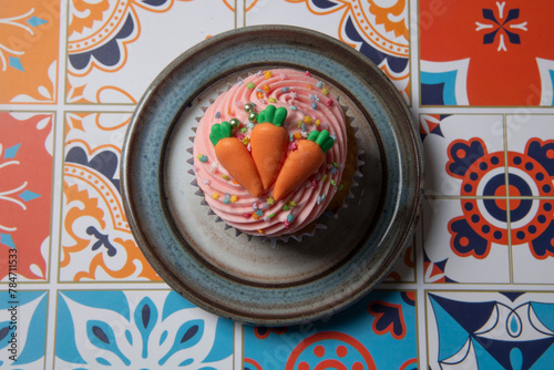 easter cupcake with carrots