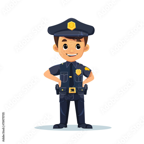 Cartoon policeman isolated on white background. Vector illustration for your design