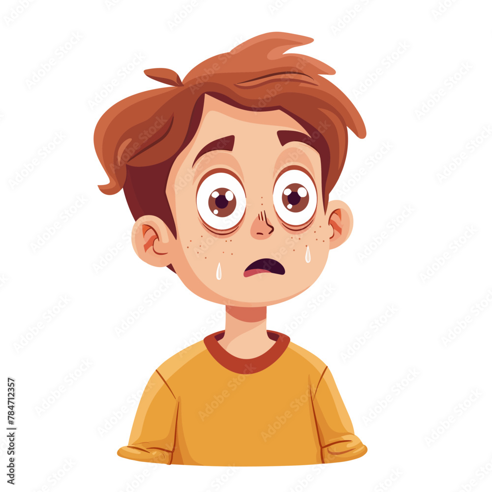 Cute boy with facial expression. Vector illustration in cartoon style. Cute boy with facial expression. Vector illustration in cartoon style.