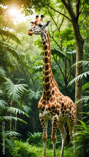 photo giraffe in natural environment green jungle © Zulfi_Art