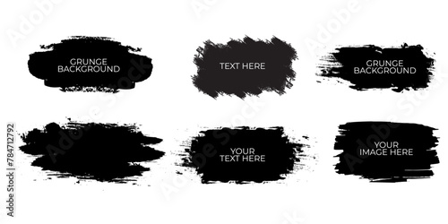 brush strokes, Black set paint, brushes, lines, frames, ink brush, box, grungy. Grungy brushes. Brush stroke paint boxes vector.