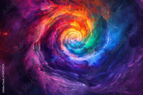 Cosmic Spiral Waves  Abstract Colorful Vortex Energy - Generative AI.
