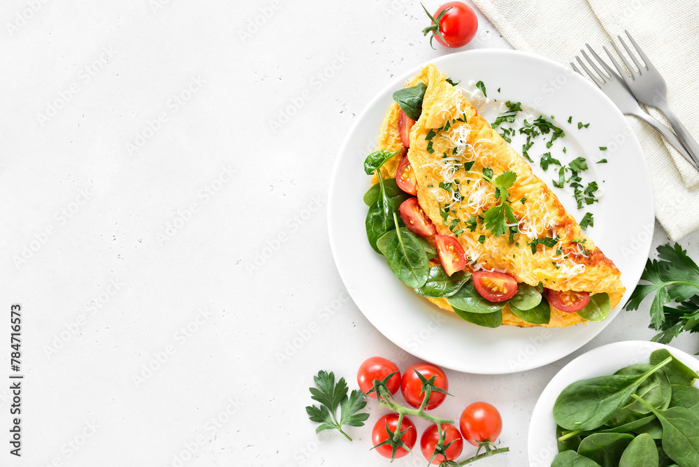 Stuffed omelette with tomatoes and spinach Stuffed omelette with tomatoes and spinach