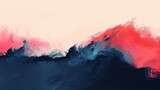 Abstract background inspired by life's dark moments, featuring deep navy blue, bright red, and pale pink. Minimalistic design following rule of thirds.