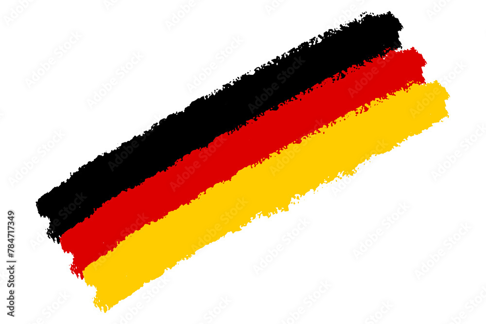 Obraz premium Brush stroke flag of Germany isolated on transparent background