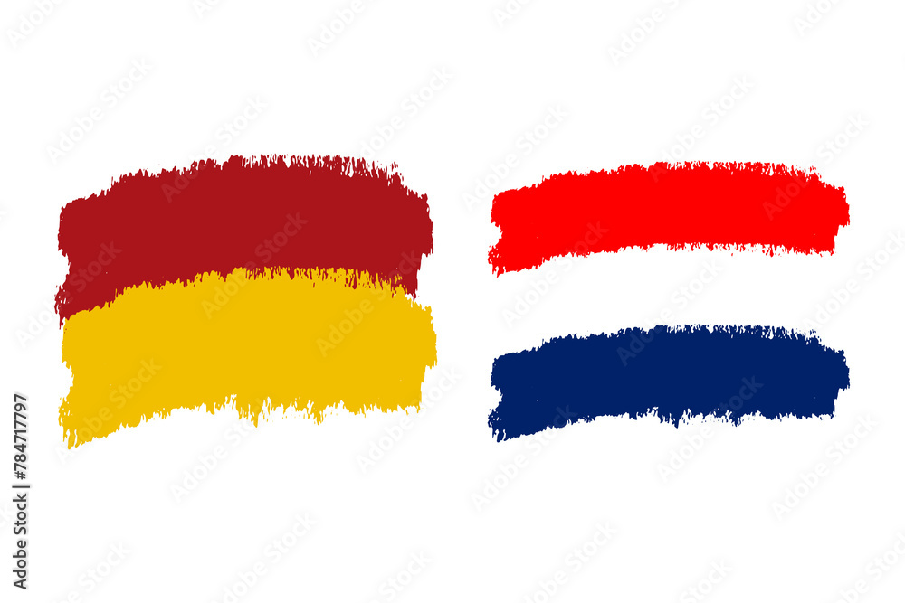 Obraz premium Brush stroke flag of Spain and Croatia color isolated on transparent background