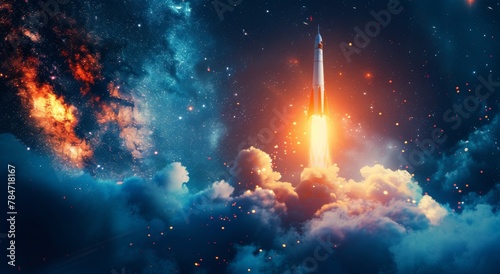 Rocket Launching Into Space