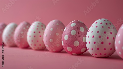 Row of Pink and Blue Polka Dot Eggs