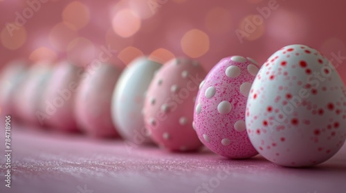 Row of Pink and Blue Polka Dot Eggs