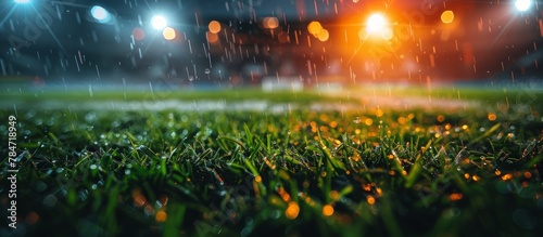 Soccer Field With Stadium in the Background