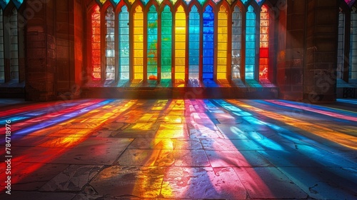 Large Room With Colorful Windows