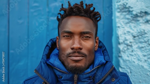 Man With Blue Eyes Wearing Blue Jacket