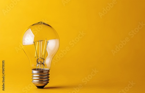 Light Bulb on Yellow Surface