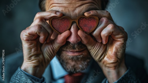 Man Holding Two Hearts