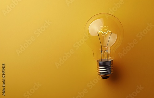 Light Bulb on Yellow Surface