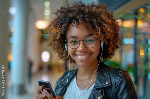 Woman Wearing Headphones Listening to Music