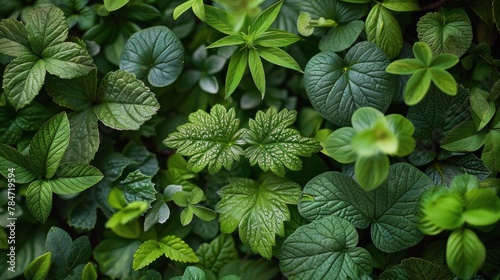 Lush Green Plants Close Up