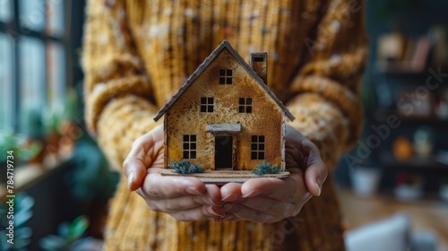 Person Holding Small House in Hands