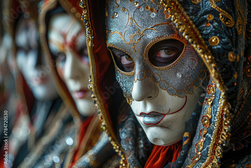 Portraying characters from medieval history at a masquerade ball © Veniamin Kraskov