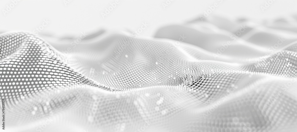 Abstract white futuristic background. Wave white background. connecting dots and lines on white background Abstract white futuristic background. Wave white background. connecting dots and lines on white background