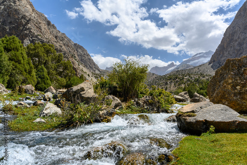A stormy river in the mountains of Tajikistan.