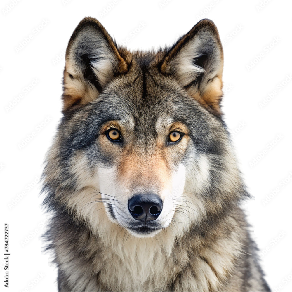 Portrait of wolf isolated on transparent background Portrait of wolf isolated on transparent background