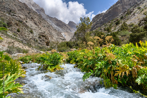 A stormy river in the mountains of Tajikistan.