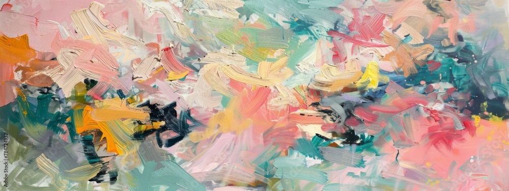 Soft Pastel Brushstrokes in Modern Abstract Painting
