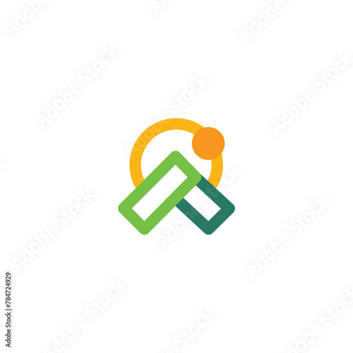 Travel mountain sunrise vector logo design