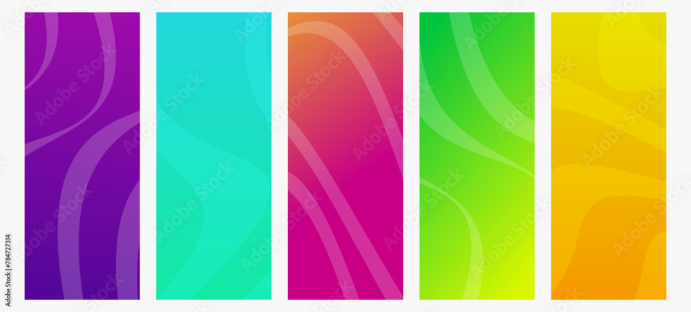 Set of modern gradient backgrounds with wave line Set of modern gradient backgrounds with wave line